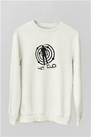 Kid Cudi Baskılı Unisex Beyaz Sweatshirt