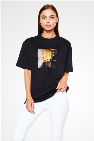 Kid Cudi Baskılı Unisex Oversize Siyah Tişört