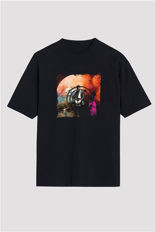 Kid Cudi Baskılı Unisex Oversize Siyah Tişört