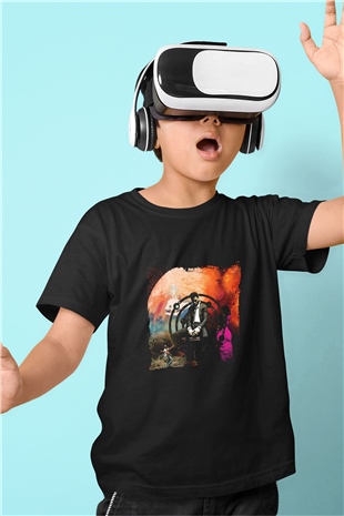 Kid Cudi Baskılı Unisex Siyah Çocuk Tişört