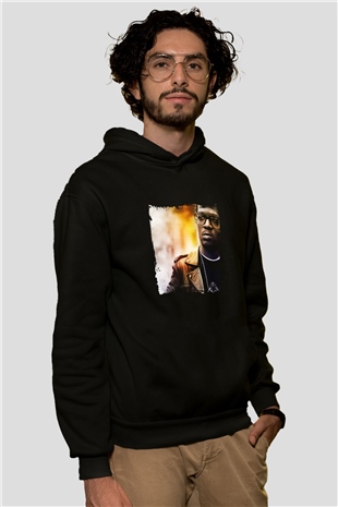 Kid Cudi Baskılı Unisex Siyah Hoodie