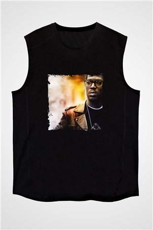 Kid Cudi Baskılı Unisex Siyah Kolsuz Tişört