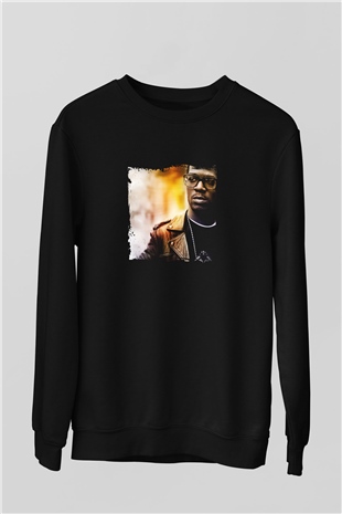Kid Cudi Baskılı Unisex Siyah Sweatshirt