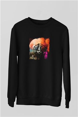 Kid Cudi Baskılı Unisex Siyah Sweatshirt
