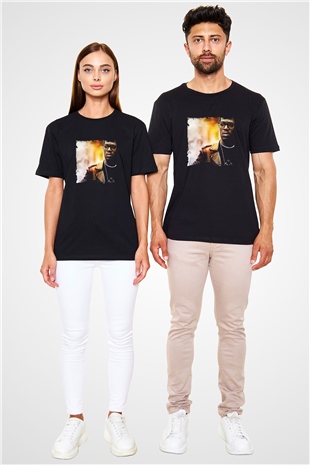 Kid Cudi Baskılı Unisex Siyah Tişört