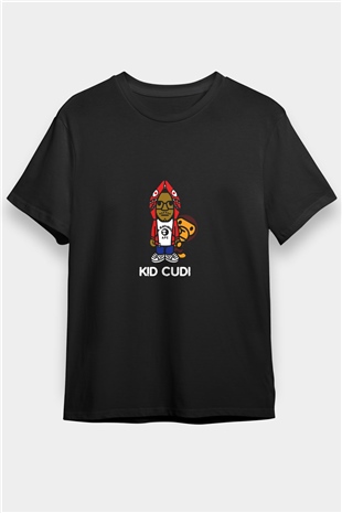 Kid Cudi Baskılı Unisex Siyah Tişört