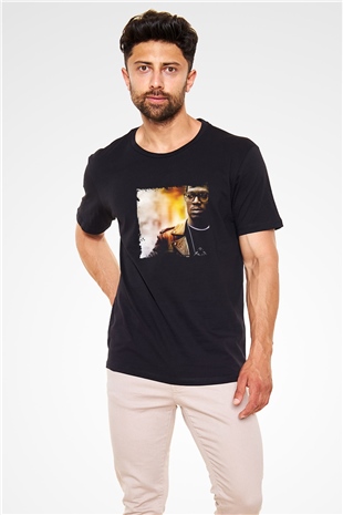 Kid Cudi Baskılı Unisex Siyah Tişört
