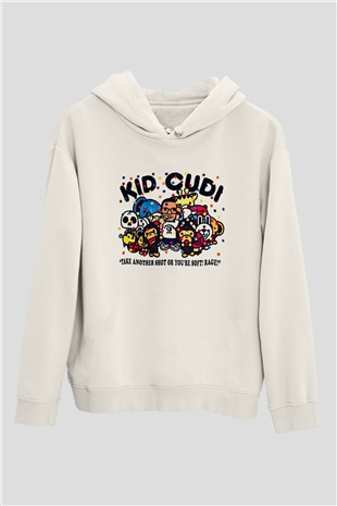 Kid Cudi Beyaz Unisex Kapşonlu Sweatshirt