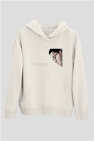 Kid Cudi Beyaz Unisex Kapüşonlu Sweatshirt