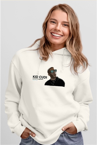 Kid Cudi Beyaz Unisex Kapüşonlu Sweatshirt