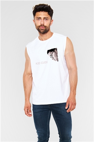 Kid Cudi Beyaz Unisex Kolsuz Tişört