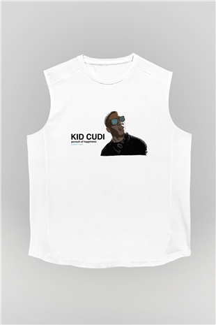 Kid Cudi Beyaz Unisex Kolsuz Tişört
