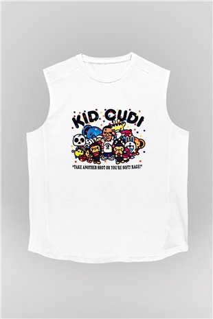 Kid Cudi Beyaz Unisex Kolsuz Tişört