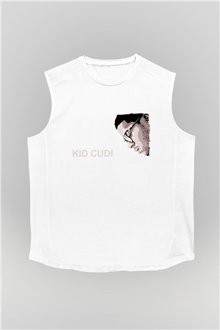 Kid Cudi Beyaz Unisex Kolsuz Tişört