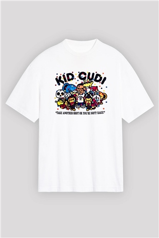 Kid Cudi Beyaz Unisex Oversize Tişört T-Shirt