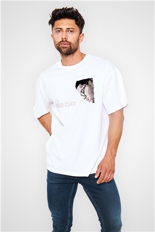 Kid Cudi Beyaz Oversize Tişört Oversize T-shirt - TişörtFabrikası