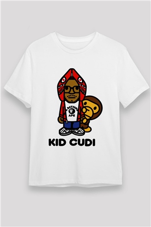 Kid Cudi Beyaz Unisex Tişört T-Shirt - TişörtFabrikası