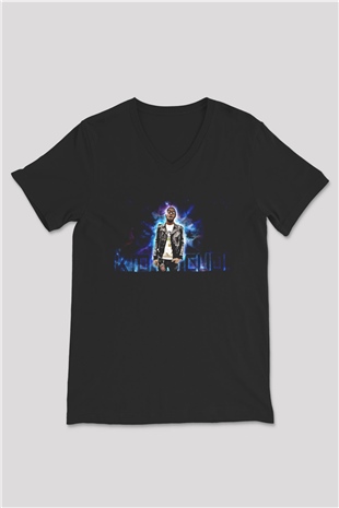 Kid Cudi Siyah Unisex V Yaka Tişört