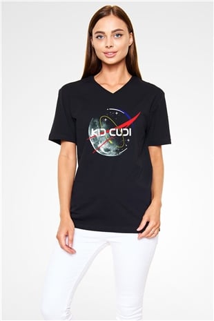 Kid Cudi Siyah Unisex V Yaka Tişört T-Shirt