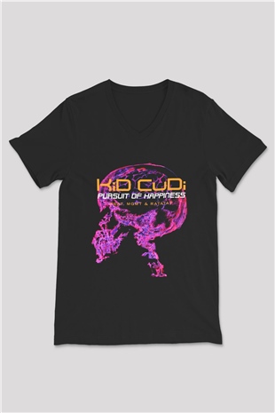 Kid Cudi Siyah Unisex V Yaka Tişört T-Shirt