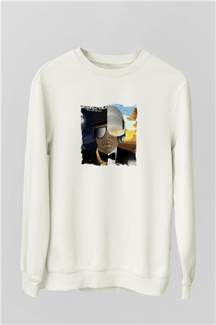 Kid n Play Baskılı Unisex Beyaz Sweatshirt