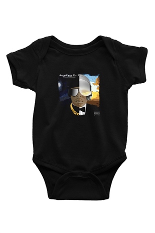 Kid n Play Baskılı Unisex Siyah Bebek Body - Zıbın