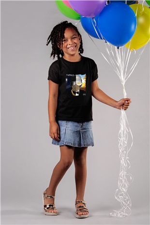 Kid n Play Baskılı Unisex Siyah Çocuk Tişört