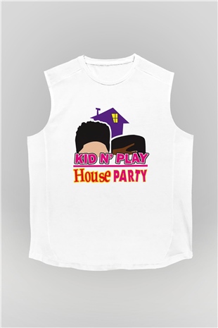 Kid n Play Beyaz Unisex Kolsuz Tişört