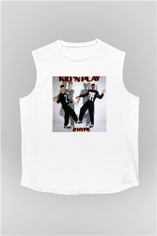 Kid n Play Beyaz Unisex Kolsuz Tişört