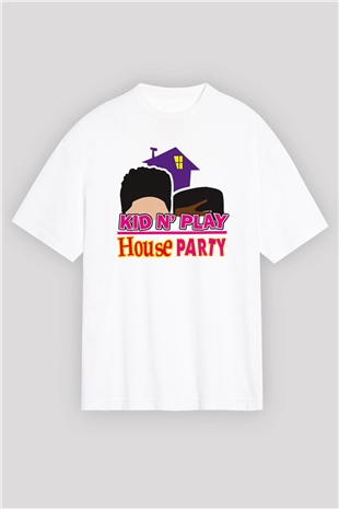 Kid n Play Beyaz Oversize Tişört Oversize T-shirt - TişörtFabrikası