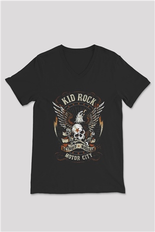 Kid Rock Siyah Unisex V Yaka Tişört T-Shirt
