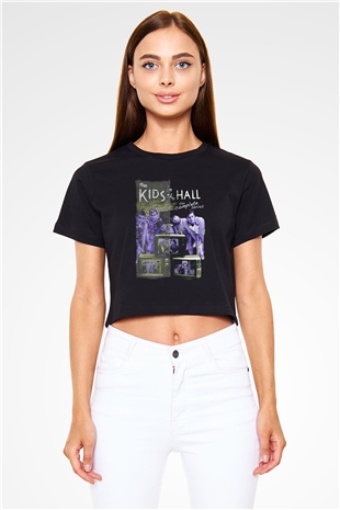 Kids in the Hall Siyah  Crop Top Tişört