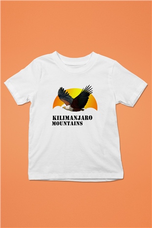 Kilimanjaro Baskılı Beyaz Unisex Çocuk Tişört