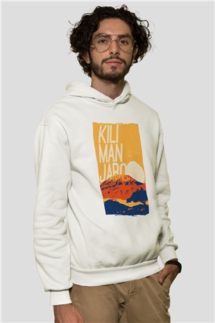 Kilimanjaro Beyaz Unisex Hoodie