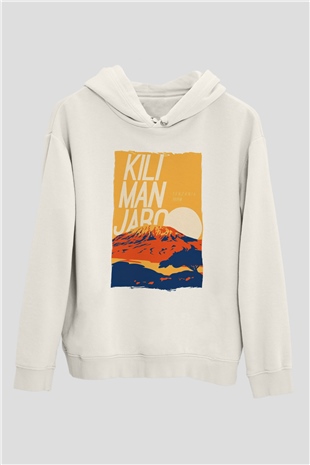 Kilimanjaro Beyaz Unisex Hoodie
