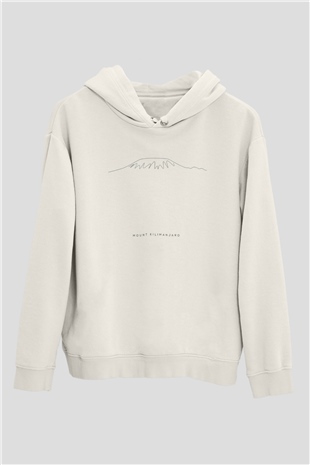 Kilimanjaro Beyaz Unisex Hoodie