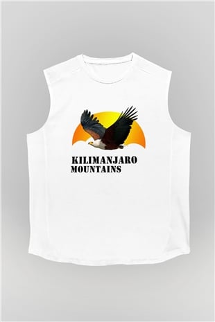 Kilimanjaro Beyaz Unisex Kolsuz Tişört
