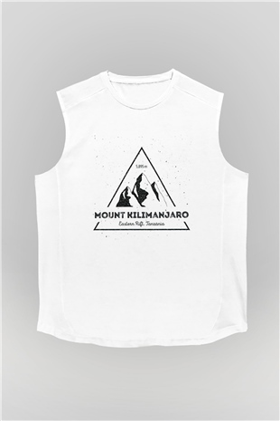 Kilimanjaro Beyaz Unisex Kolsuz Tişört