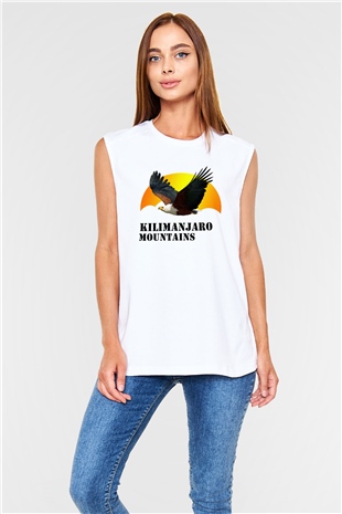 Kilimanjaro Beyaz Unisex Kolsuz Tişört