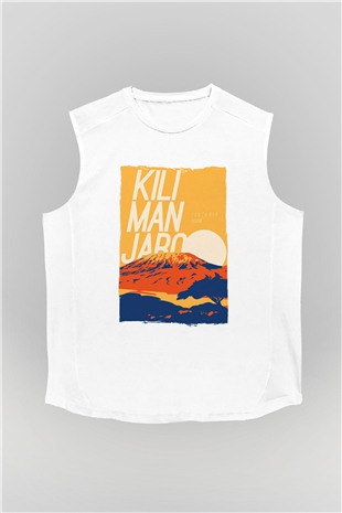 Kilimanjaro Beyaz Unisex Kolsuz Tişört