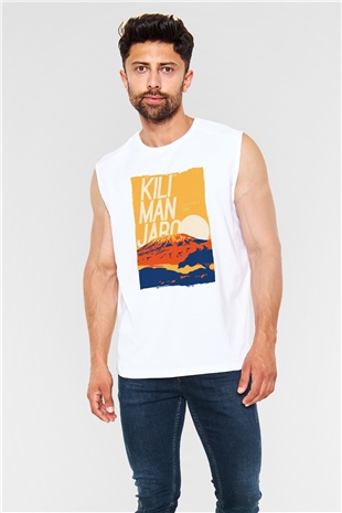 Kilimanjaro Beyaz Unisex Kolsuz Tişört