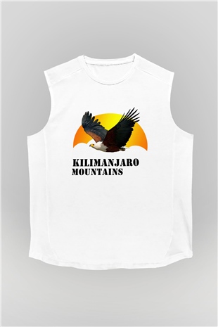 Kilimanjaro Beyaz Unisex Kolsuz Tişört