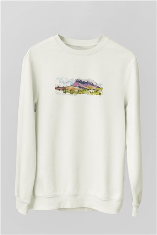 Kilimanjaro Beyaz Unisex Sweatshirt