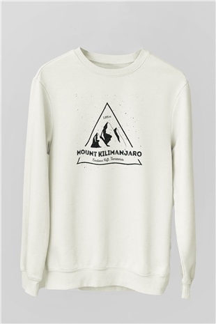 Kilimanjaro Beyaz Unisex Sweatshirt