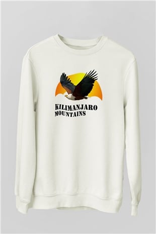Kilimanjaro Beyaz Unisex Sweatshirt