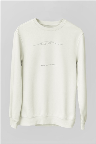 Kilimanjaro Beyaz Unisex Sweatshirt