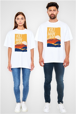 Kilimanjaro Beyaz Oversize Tişört Oversize T-shirt - TişörtFabrikası