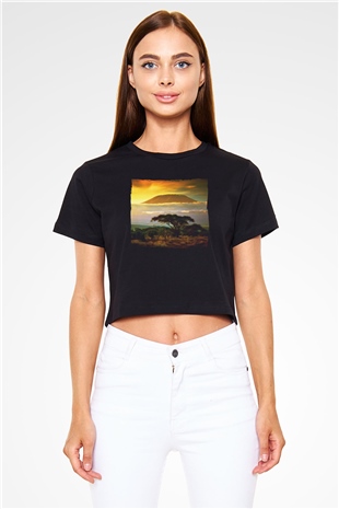 Kilimanjaro Siyah  Crop Top Tişört