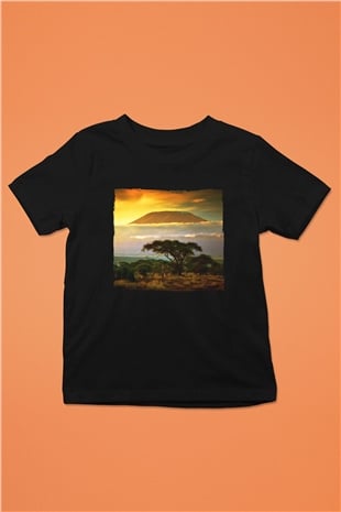 Kilimanjaro Siyah Unisex Çocuk Tişört