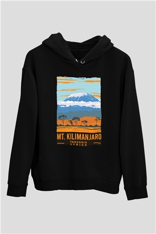 Kilimanjaro Siyah Unisex Hoodie